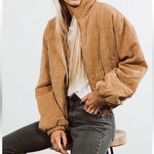 Stevie Hender Tan Corduroy Puffer Jacket